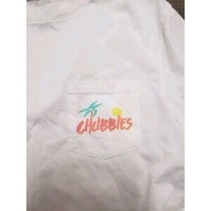 chubbies tee shirt M white saved by the wave short sleeve